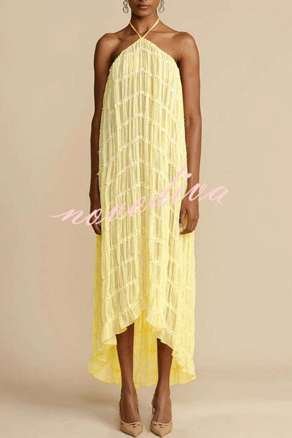 Versatility and Vintage Charm Pleated Drawstring Waist Tiered Maxi Skirt