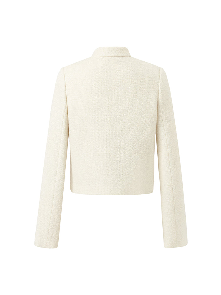 Goelia Women's Wool Blend Stand Collar Single-Breasted Women Jacket For Work And Daily