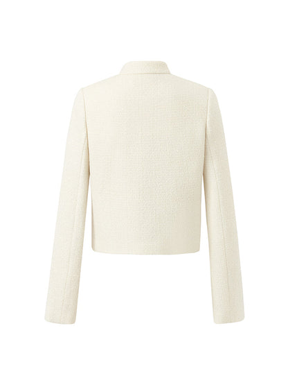 Goelia Women's Wool Blend Stand Collar Single-Breasted Women Jacket For Work And Daily