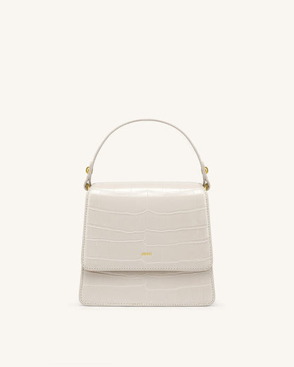 FAE Top Handle Crossbody - Ivory Croc
