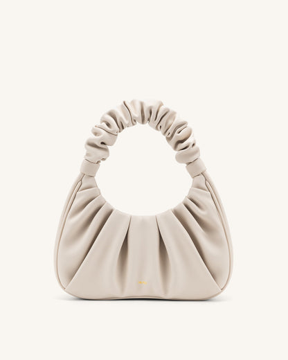 Gabbi Ruched Hobo Handbag - Ivory