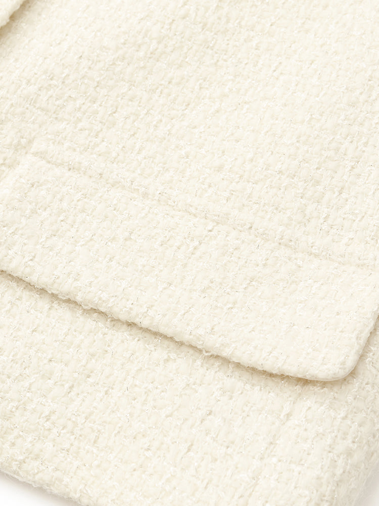 Goelia Women's Wool Blend Stand Collar Single-Breasted Women Jacket For Work And Daily