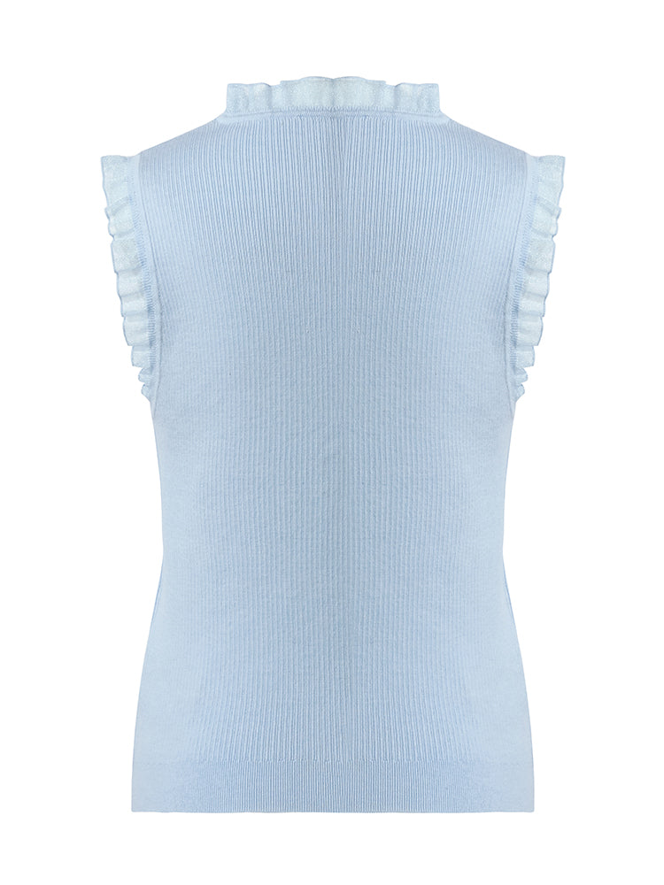 Tencel And Woolen Lace Ruffle Women Tank Top
