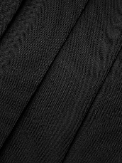 Asymmetric Patchwork Faux Leather Chiffon Pleated Maxi Skirt