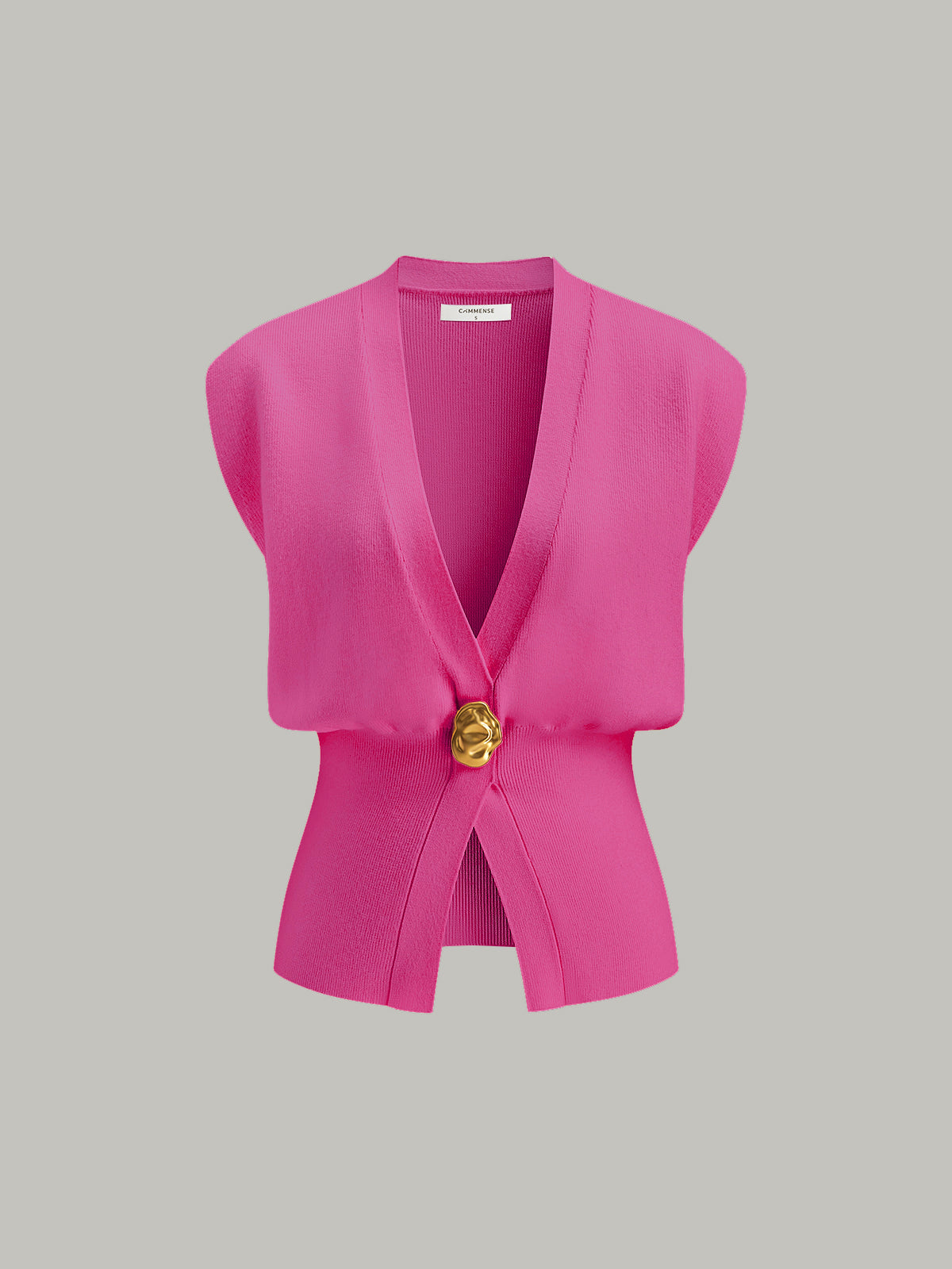 V-Neck Buttoned Detail Sweater Vest