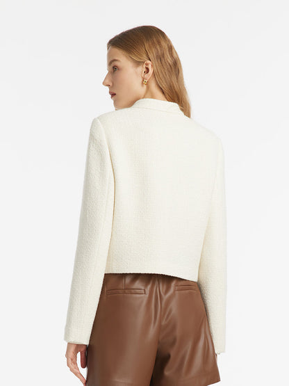 Goelia Women's Wool Blend Stand Collar Single-Breasted Women Jacket For Work And Daily