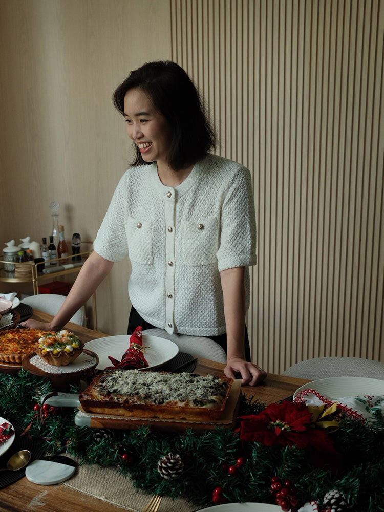 Openwork Round Neck Knitted Women Cardigan