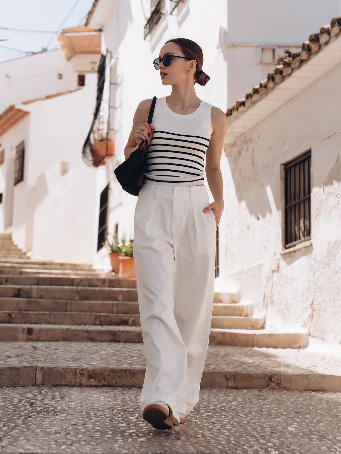 Oil-Resistant Wide Leg Full Length Women Jeans