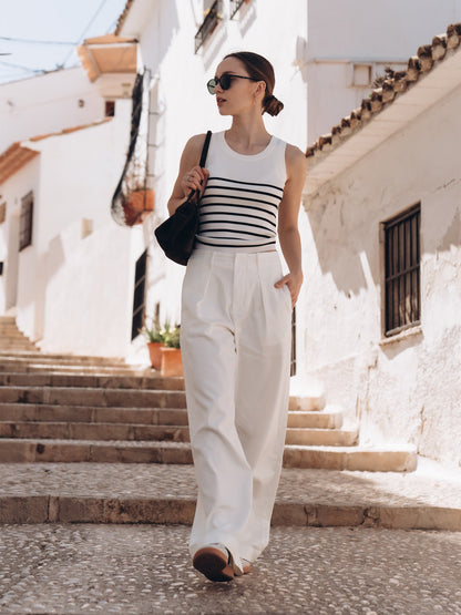 Oil-Resistant Wide Leg Full Length Women Jeans